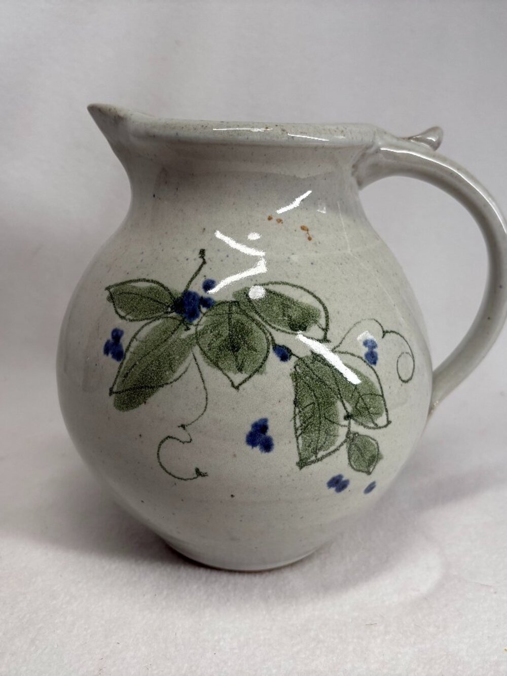 Vintage Speckled Pottery Decorative Studio Pitcher Farmhouse CottageCore